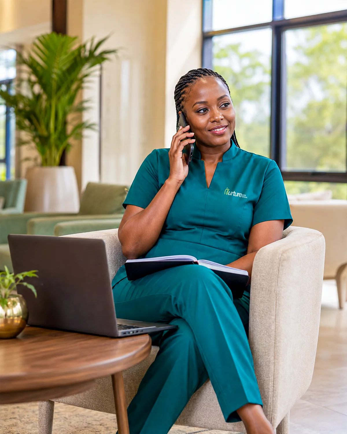 A Nurture Guide concierge organising hospital documentation